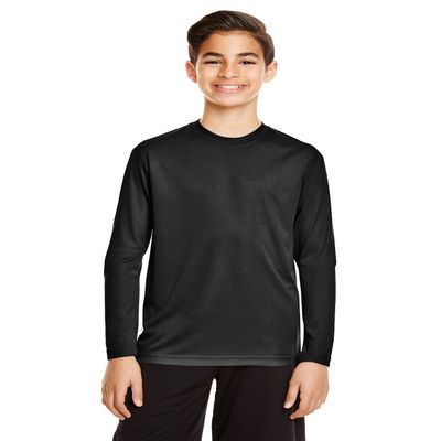 Team 365 Youth Zone Performance Long-Sleeve T-Shirt S BLACK