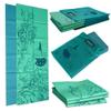 Folding Yoga Mat (Thickness: 4mm; Folded Size: 29cm x 30.5 cm x 5cm) and Tote  Mat Design: Wandering Elephants  Color: Azure Green  Eco-friendly PVC Mat - Wai Lana view 1