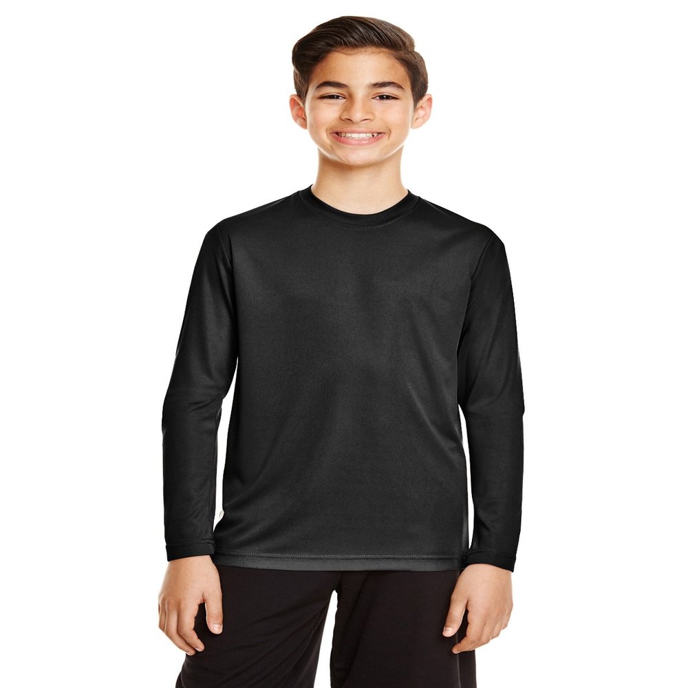 Team 365 Youth Zone Performance Long-Sleeve T-Shirt M BLACK