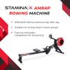 Stamina X AMRAP Rower Machine with Smart Workout App - Foldable Rowing Machine with Dynamic Air Resistance for Home Gym Fitness - Up to 300 lbs Weight Capacity view 2