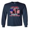 Long Sleeve Adult T-Shirt Stand for The Flag Kneel for The Cross Flag USA (C) DT (Medium, Navy Blue) view 1
