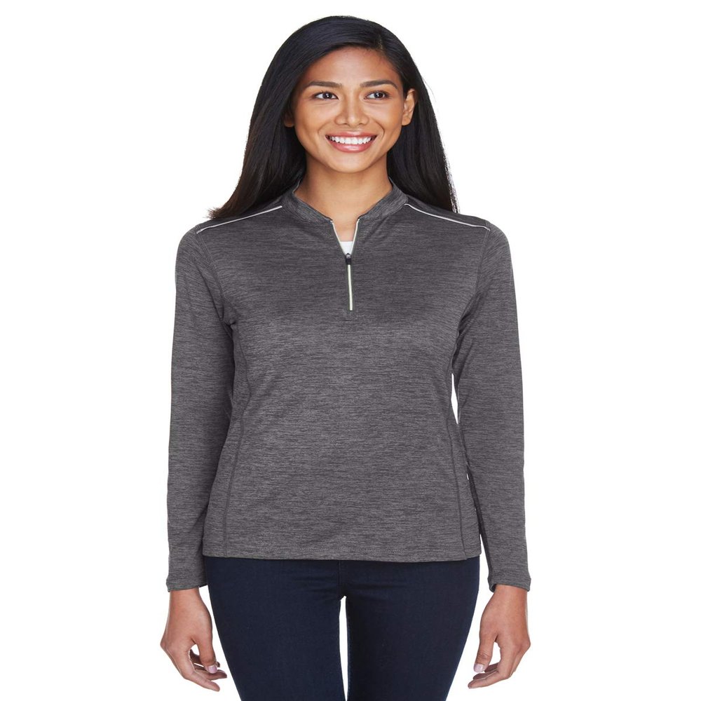 Core 365 Ladies' Kinetic Performance Quarter-Zip XS CARBON/ BLACK