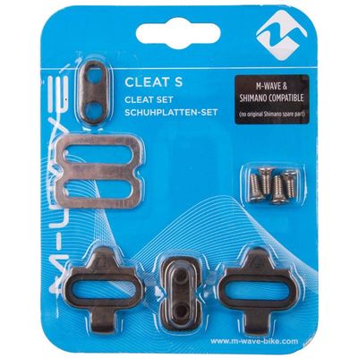 M-Wave Unisex Adult Cleat S Cleat Set for Pedal, Also Suitable for Shimano Pedals - black/silver, -