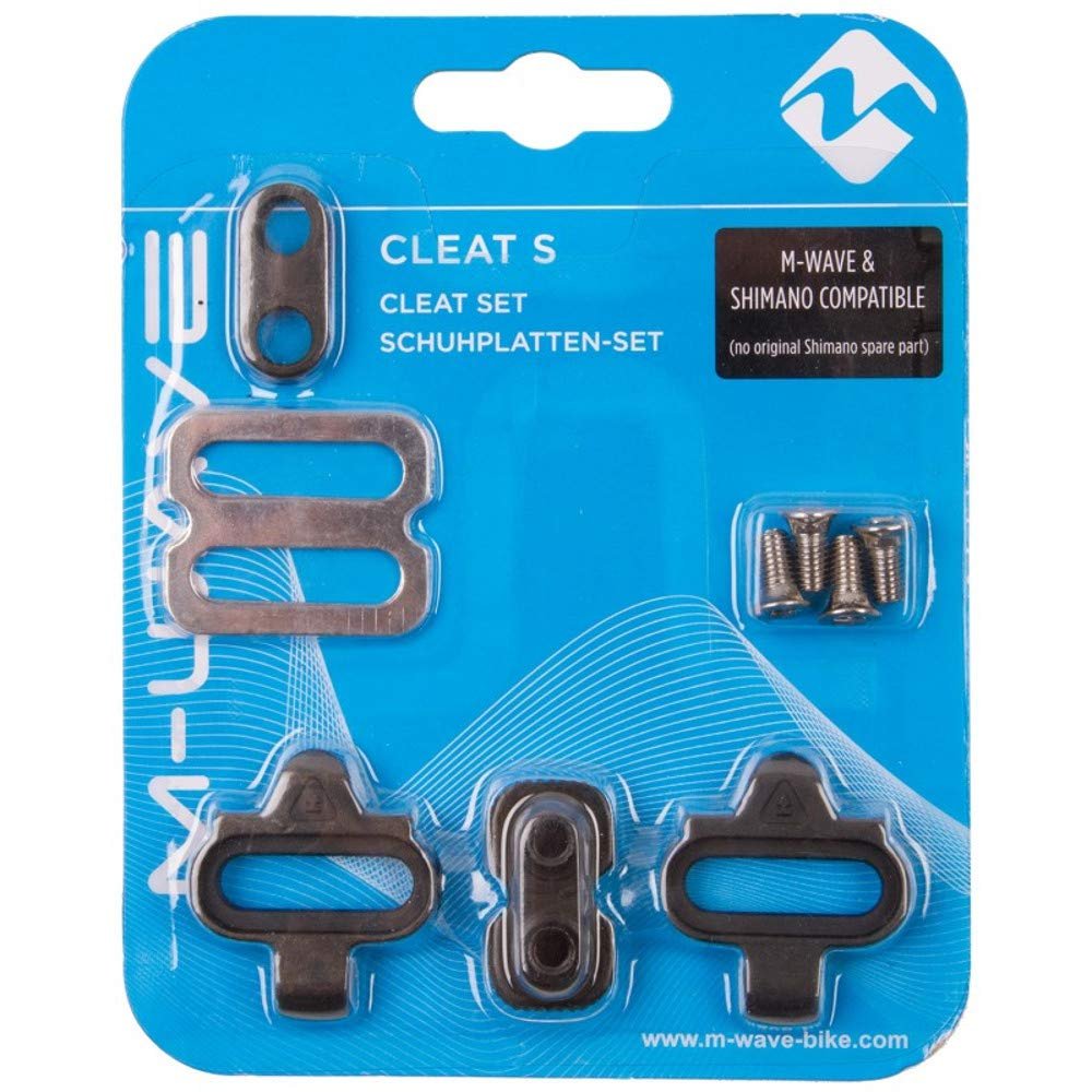 M-Wave Unisex Adult Cleat S Cleat Set for Pedal, Also Suitable for Shimano Pedals - black/silver, -