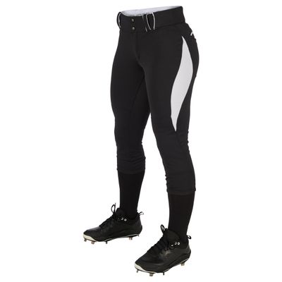 CHAMPRO womens Low-rise Women's Softball Surge Traditional Style Low Rise Pant, Black, White, XX-Large US