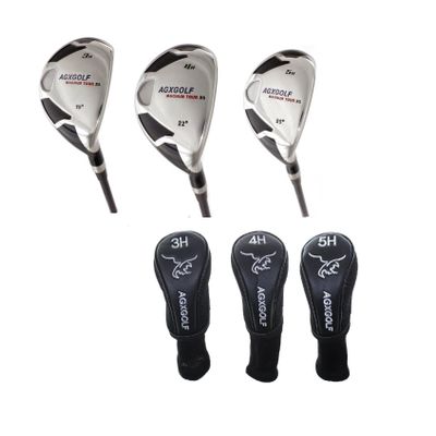 AGXGOLF Ladies Right Hand, Extra Petite Length (-1.5"), Graphite Shaft Magnum XS #3, 4 & 5 Hybrid Utility Irons Set + Covers Built in The USA!
