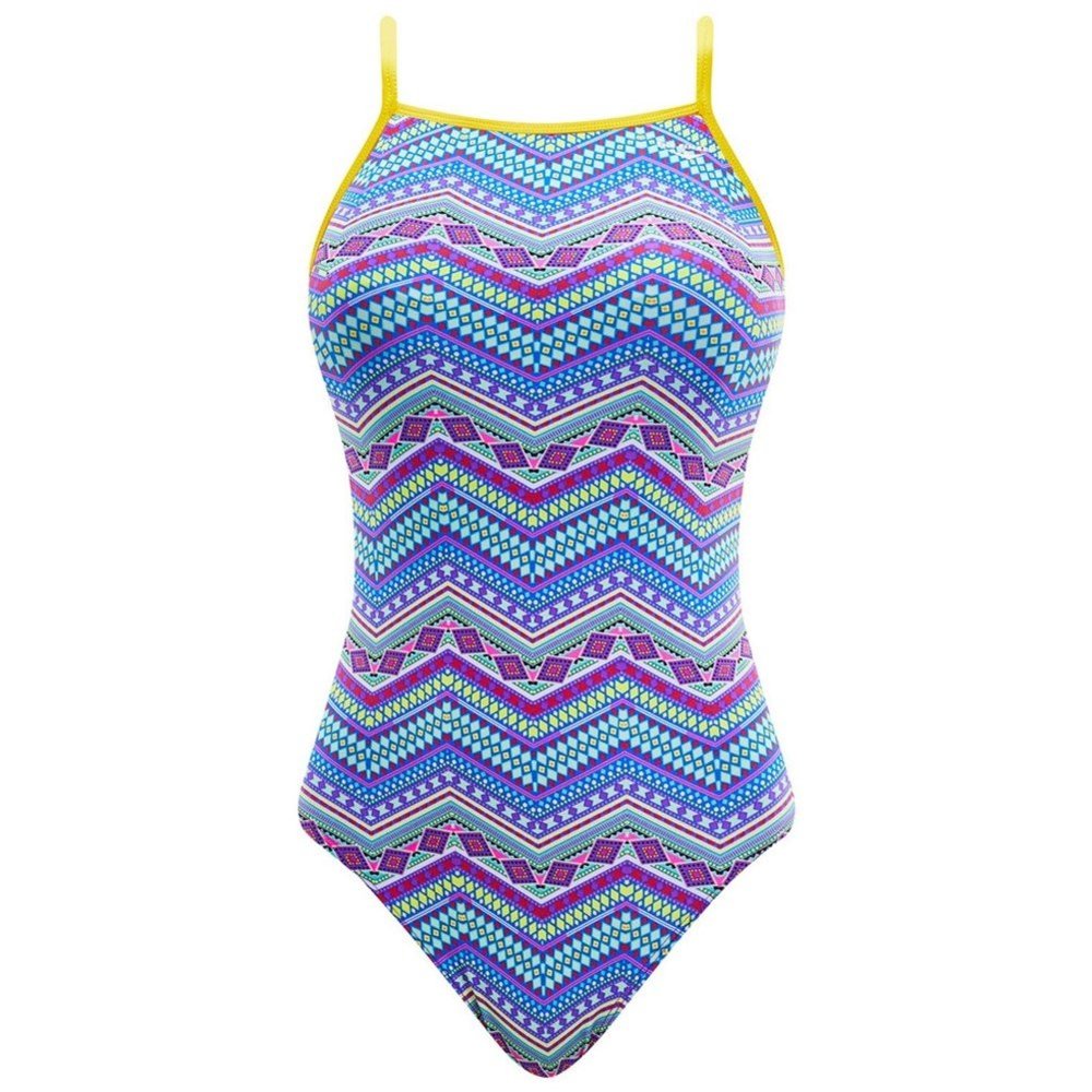 The Finals Women's Funnies Tribe Non foil Flutter Back Swimsuit, Multi, Size 22