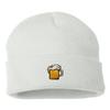 Go All Out One Size White Cuffed Beer Mug Embroidered Cuffed Knit Beanie Cap view 1
