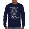 1966 Ford Mustang GT Blueprint Long Sleeve Novelty T-Shirt American Classic Navy Blue 3X-Large view 2