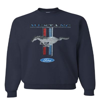 Tee Hunt Ford Mustang Classic Sweatshirt GT Cobra Boss 302 Mach 1 Sweater Navy Blue XX-Large