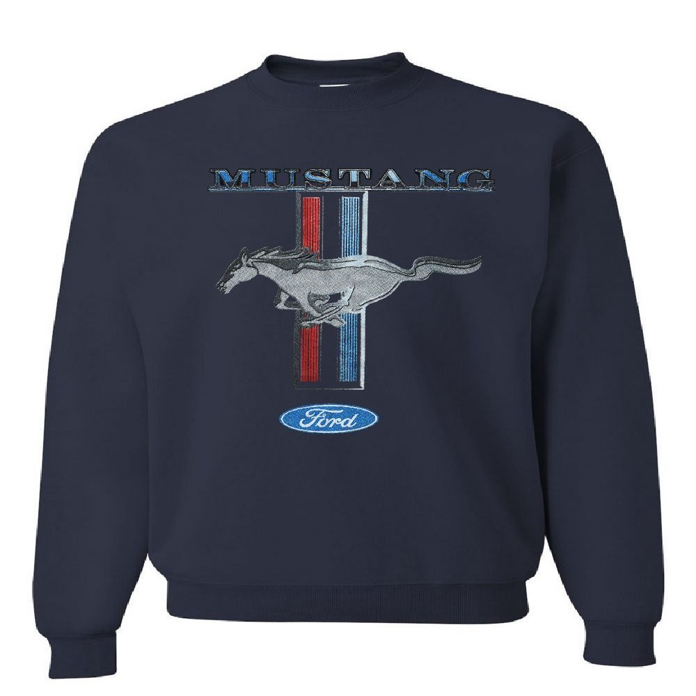 Tee Hunt Ford Mustang Classic Sweatshirt GT Cobra Boss 302 Mach 1 Sweater Navy Blue XX-Large