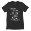 1966 Ford Mustang GT Blueprint V-Neck T-Shirt American Classic Men's Novelty Black Small view 1
