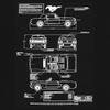 1966 Ford Mustang GT Blueprint V-Neck T-Shirt American Classic Men's Novelty Black Small view 4