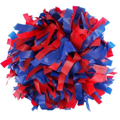 ICObuty Plastic Cheerleader Cheerleading Pom Pom 6 inch 1 Pair (Red-Royal Blue)