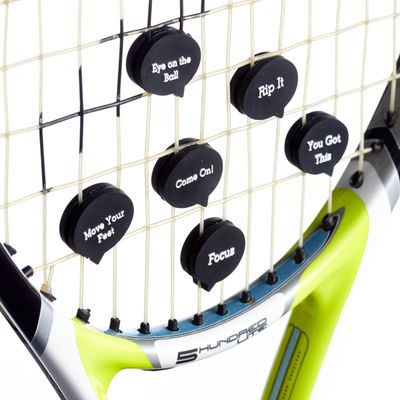 BusyBee Vibration Dampener in Fun Zipper Pouch. Best Tennis Shock Absorber (Pack of 6, Black) Plus a Bonus: Exclusive Mobile App 3 Months Trial