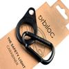 Orbiloc Carabiner Premium Aluminium Quick Action D Ring Clip Hook with Dual Dog Light Mount for Outdoor Walking, Hiking and Camping,Black view 1