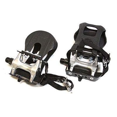 SB DISTRIBUTION LTD (4 Pair) - Left+Right - Pedals W/Toe Clip for 1/2" Replacement for Indore Stationary Bikes/Bycycles After Market | Various Commercial FINTESS Bikes