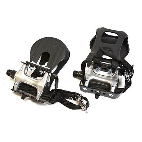 SB DISTRIBUTION LTD (4 Pair) - Left+Right - Pedals W/Toe Clip for 1/2" Replacement for Indore Stationary Bikes/Bycycles After Market | Various Commercial FINTESS Bikes