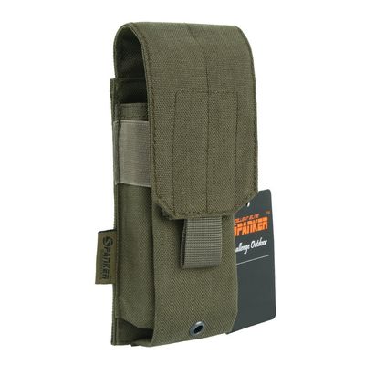 EXCELLENT ELITE SPANKER Tactical Molle Single/Double/Triple Mag Pouch for M4 M14 M16 AR15 G36 AK Magazine Pouch Holds 2 Mags (Ranger Green)
