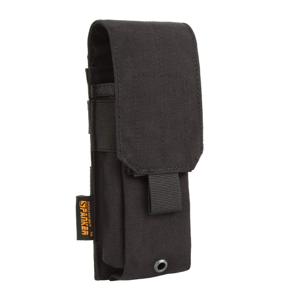 EXCELLENT ELITE SPANKER Tactical Molle Single/Double/Triple Mag Pouch for M4 M14 M16 AR15 AR10 G36 Magazine Holds 2 Mags(Black) 
