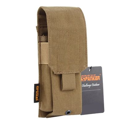 EXCELLENT ELITE SPANKER Tactical Molle Single/Double/Triple Mag Pouch for M4 M14 M16 AR15 AR10 G36 Magazine Holds 2 Mags(Coyote Brown)