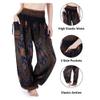 Lannaclothesdesign Women's Smocked Waist Boho Flowy Yoga Harem Pants Hippie Clothes (XXL, Black) view 4