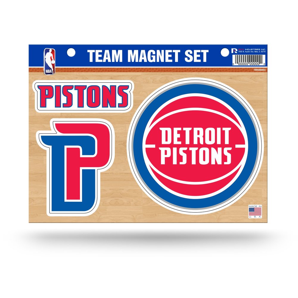 Rico Industries NBA Detroit Pistons Die Cut Team Magnet Set Sheet
