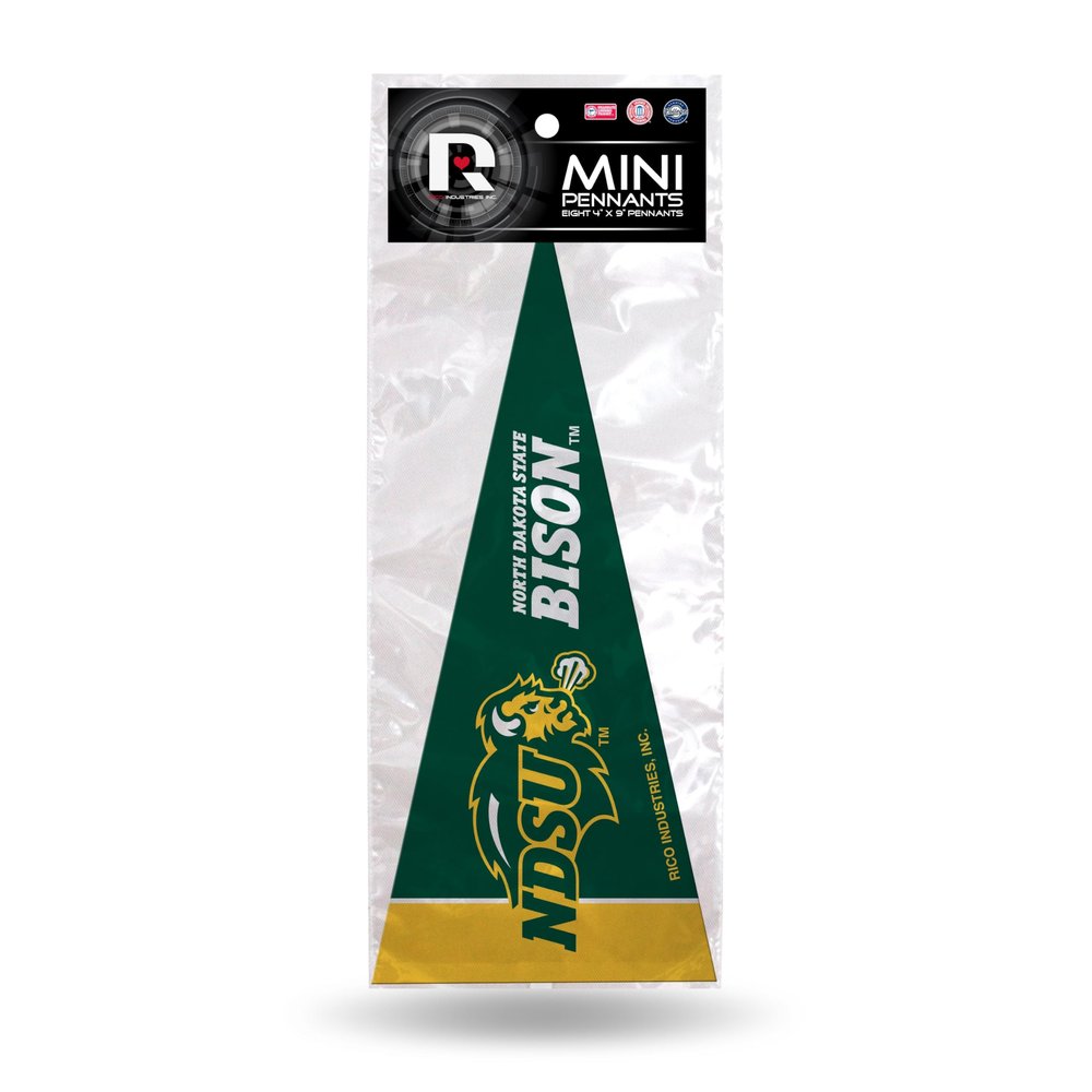 Rico Industries NCAA North Dakota State Bisons 4" x 9" Felt Mini Pennant Team Set (Includes 8 Pieces)