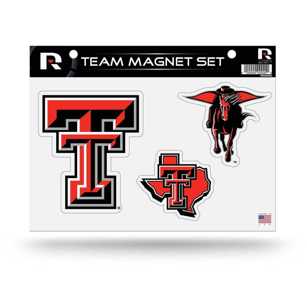 Rico Industries NCAA Texas Tech Red Raiders Team Magnet Set 8.5" x 11" - Home Dcor - Regrigerator, Office, Kitchen