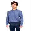 BCO Men's Charcoal with Blue Stripe Long Sleeve Industrial Auto Work Uniform Shirt, 65% Polyester, 35% Cotton (3XL) view 2