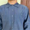 BCO Men's Charcoal with Blue Stripe Long Sleeve Industrial Auto Work Uniform Shirt, 65% Polyester, 35% Cotton (3XL) view 3