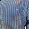 BCO Men's Charcoal with Blue Stripe Long Sleeve Industrial Auto Work Uniform Shirt, 65% Polyester, 35% Cotton (3XL) view 4