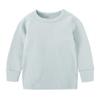 MYGBCPJS 2pcs Boys Girls Cotton Pajamas Set Kids Cotton Long Thermal Underwear Pajama Set Light Blue view 2