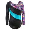 HOZIY Leotards for Girls Gymnastics Long Sleeve 5t 5-6 Colorful Ribbons Blue Stripe view 1