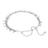 Adela Boutique Women Ladies Elegant Waistband Chain Fashion Thin Metal Hollow Out Leaves Pendant Waist Belt (Silver) view 1