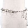 Adela Boutique Women Ladies Elegant Waistband Chain Fashion Thin Metal Hollow Out Leaves Pendant Waist Belt (Silver) view 4