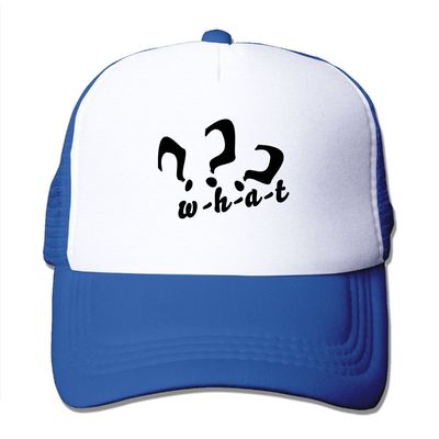 Question Mark Mesh Hat Unisex Trucker Caps Sun Mesh Back Cap Hat Comfortable RoyalBlue