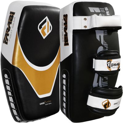 Farabi Kick Shield Arm Pad Kicking Target (White Black, Pair)