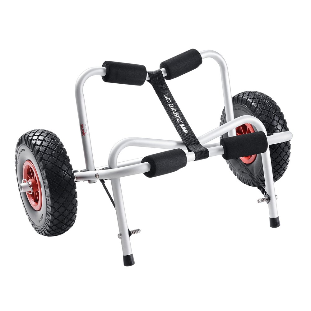 Kayak Cart - Canoe Dolly with Airless Tires, Aluminum Frame, and 140lb Capacity for Transporting Jon Boats, Paddleboards, SUP by Rad Sportz (White)