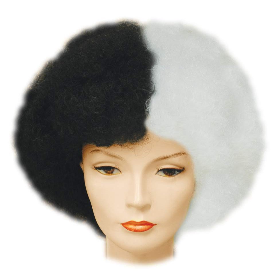 Lacey Wigs Afro Black/White Costume Wig