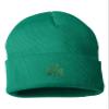 Go All Out One Size Kelly Cuffed Shamrock St. Patrick's Day Embroidered Cuffed Knit Beanie Cap view 1