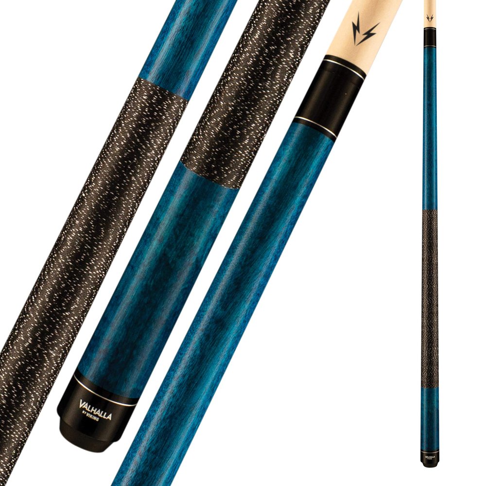 Viking Valhalla 100 Series with Irish Linen Wrap 2 Piece 58 Pool Cue Stick VA113 (21oz, Blue)