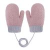 FakeFace Toddler Kids Winter Warm Full Finger Mittens with String Baby Girls Boys Thick Fleece Lining Ski Gloves Gift (Pink Rabbit Mittens) view 4