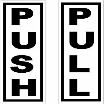 Magnet 2 Piece Push Pull Door Sign 1.75 x 6 Magnetic Sticker Decal Self Adhesive Vinyl