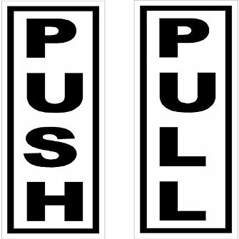Magnet 2 Piece Push Pull Door Sign 1.75 x 6 Magnetic Sticker Decal Self Adhesive Vinyl