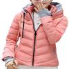 sandbank Women's Winter Parka Jacket Warm Hooded Cotton Quilted Puffer Down Coat Pink view 3
