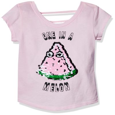 The Children's Place Big Girls' Short Sleeve Top, Pink Admirer 00891, XS (4)