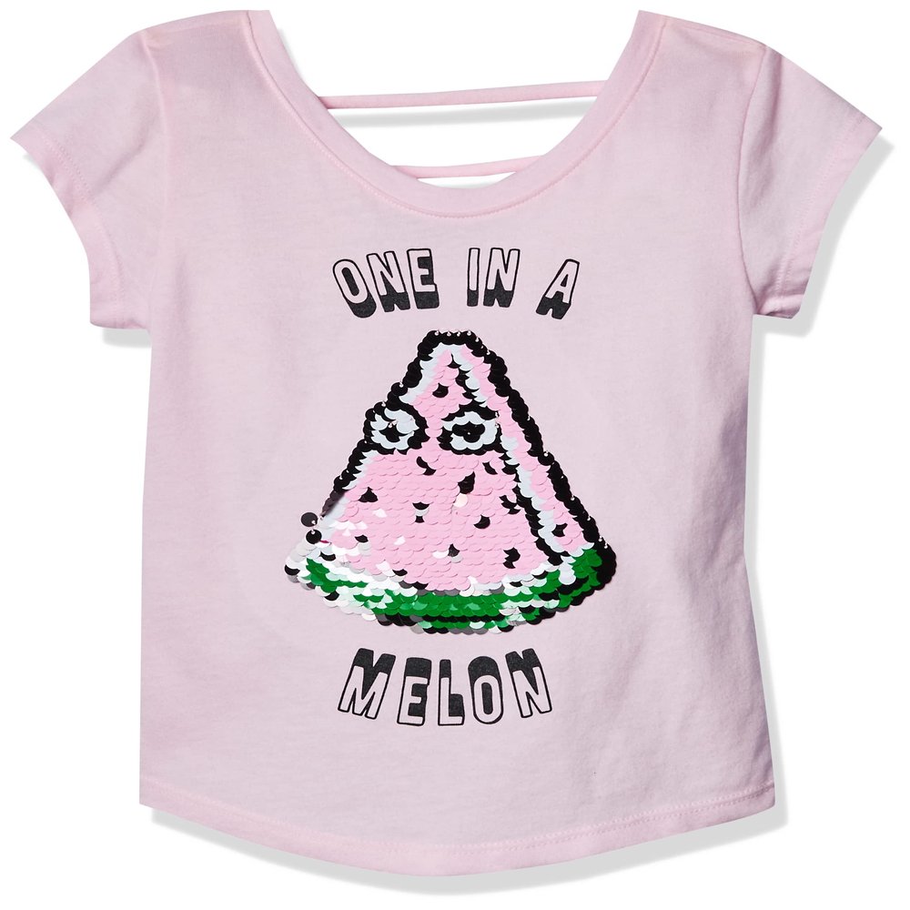 The Children's Place Big Girls' Short Sleeve Top, Pink Admirer 00891, XS (4)