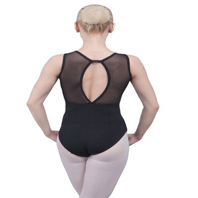 Dance Favourite Black Mesh Back and Droplet Keyhole Cutout Leotard 01D0048 (XS)