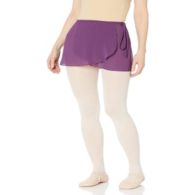 Bloch Dance Women's Vera Georgette Ballet Wrap Skirt, Aubergine, One Size